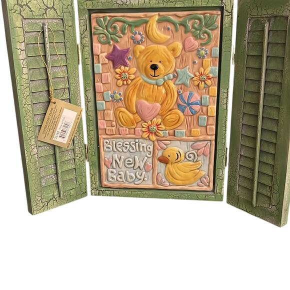 Copper Honey Farms Linda Jacque Green New Baby Picture Decor New in Box - Picture 1 of 7